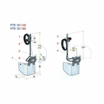 TechnoPiu PTR 10 Beschermkap met frontale ankerbeugel t.b.v. Kolomboormachines - 140/180 mm