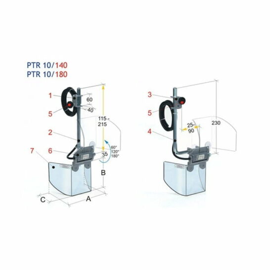 TechnoPiu PTR 10 Beschermkap met frontale ankerbeugel t.b.v. Kolomboormachines - 140/180 mm