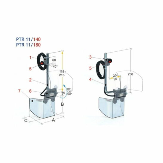 TechnoPiu PTR 11 Beschermkap met laterale ankerbeugel t.b.v. Kolomboormachines - 140/180 mm