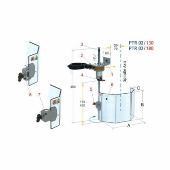 TechnoPIU PTR 02 Beschermkap t.b.v. Kolomboormachines - 130/180 mm