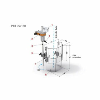 TechnoPIU PTR 05 Telescopische beschermkap t.b.v. Kolomboormachines - 180 mm