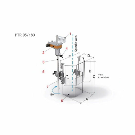 TechnoPIU PTR 05 Telescopische beschermkap t.b.v. Kolomboormachines - 180 mm